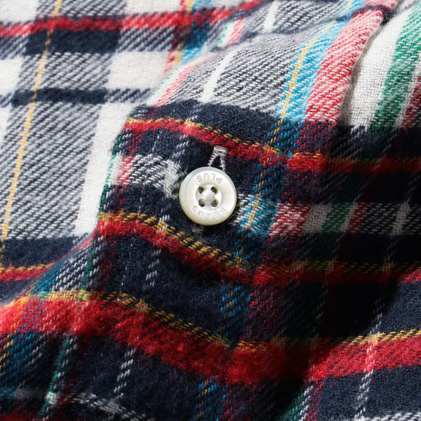 CLASSIC FIT MADE IN JAPAN PLAID FLANNEL SHIRT - WHITE PLAID