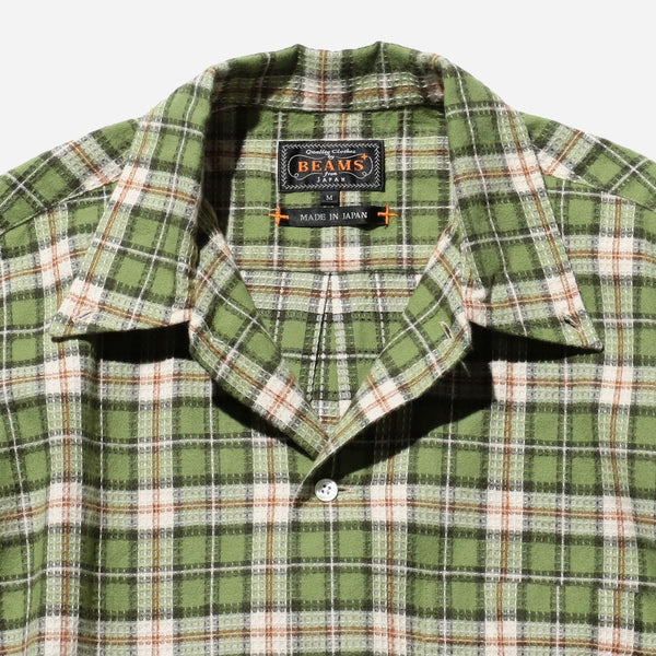 B.D DOBBY PLAID SHIRT - MATCHA