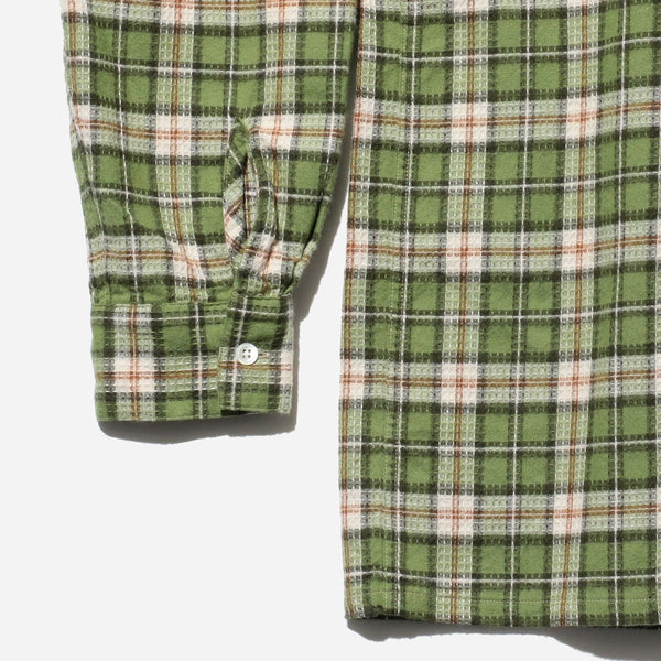 B.D DOBBY PLAID SHIRT - MATCHA