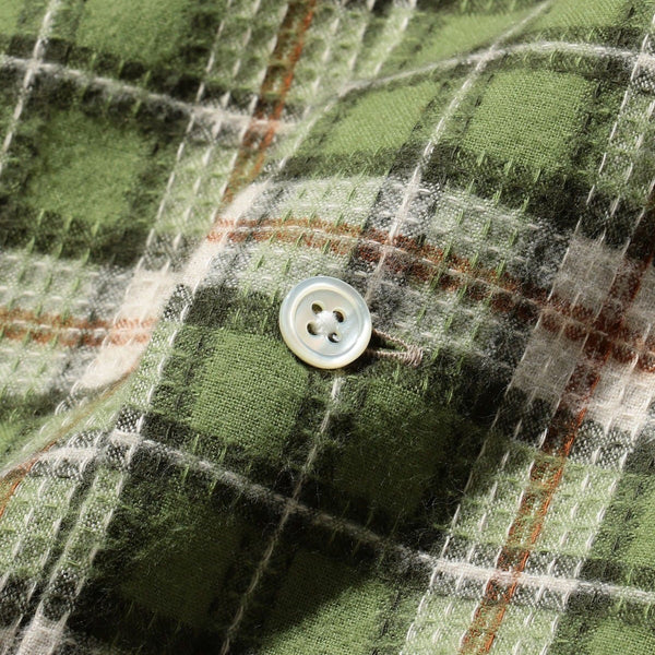 B.D DOBBY PLAID SHIRT - MATCHA