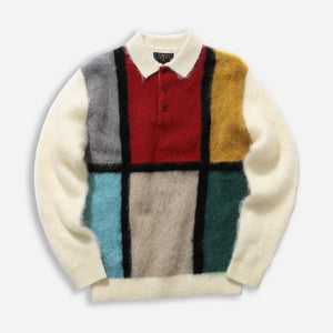 Beams+ - SHAGGY KNITTED POLO - MULTI -  - Main Front View