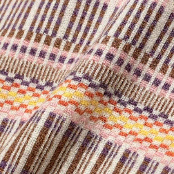 HALF ZIP JACQUARD POLO SHIRT - WHITE/MULTI