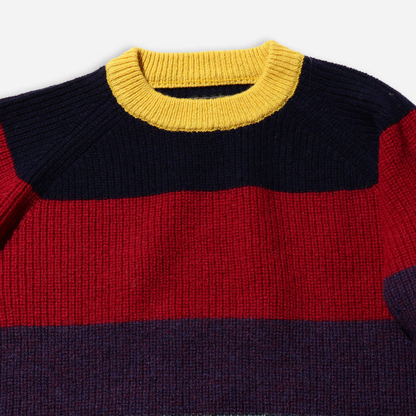 CREW NECK STRIPE SWEATER - MULTI