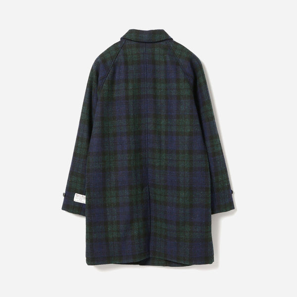 BAL LONG WOOL HARRIS TWEED COAT - BLACKWATCH