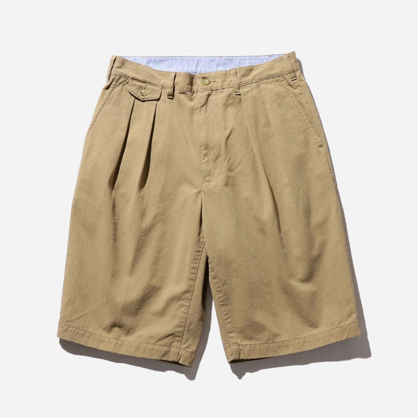 2 PLEAT TWILL SHORTS - KHAKI