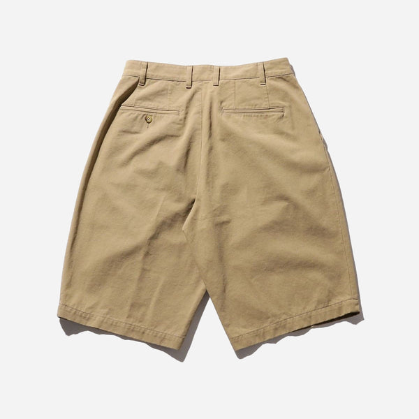 2 PLEAT TWILL SHORTS - KHAKI
