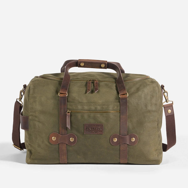 ODYSSEY WAXED CANVAS DUFFLE BAG - OLIVE