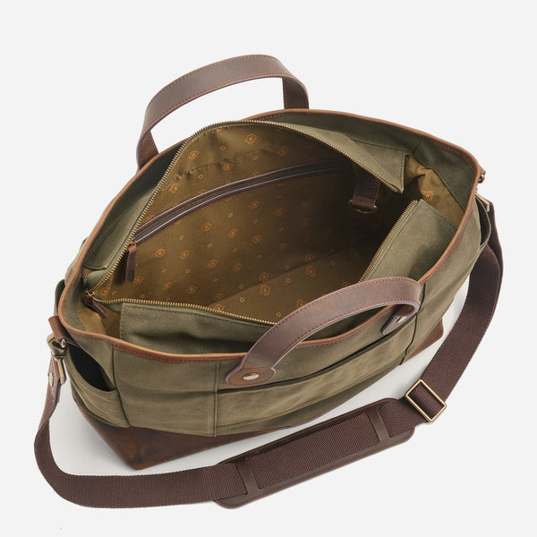 ODYSSEY WAXED CANVAS MESSENGER BAG - OLIVE