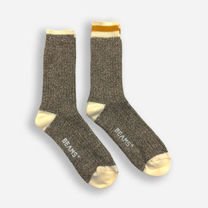 Beams+ - RAG SOCK - KHAKI/YELLOW -  - Main Front View