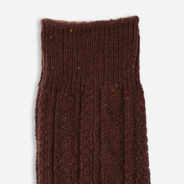 CABLE CRAZY SOCK - BROWN