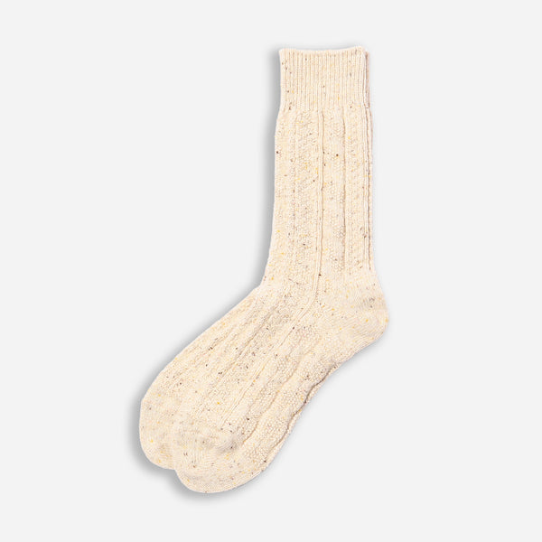 CABLE CRAZY SOCK - OFF WHITE