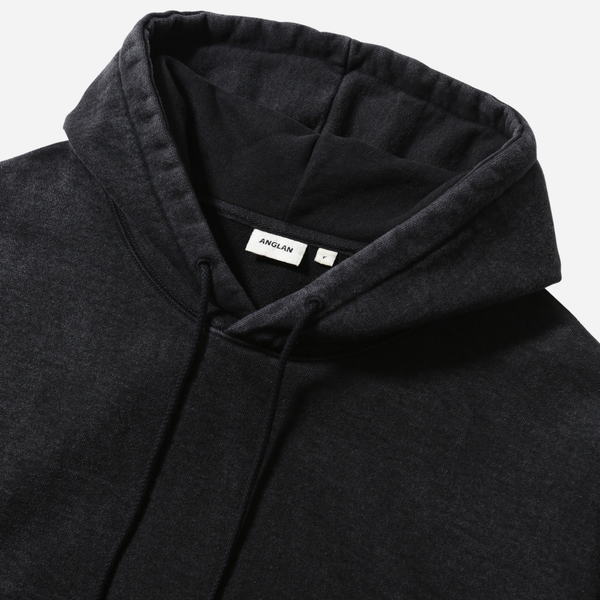 Anglan Heavyweight Washed Hoodie - Black