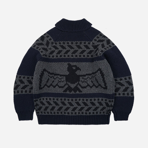 THUNDERBIRD COWICHAN CARDIGAN - NAVY
