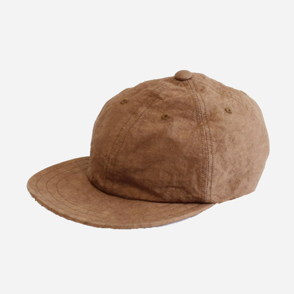 NATURAL DYE WASHI CANVAS CAP - KAKISHIBU BROWN