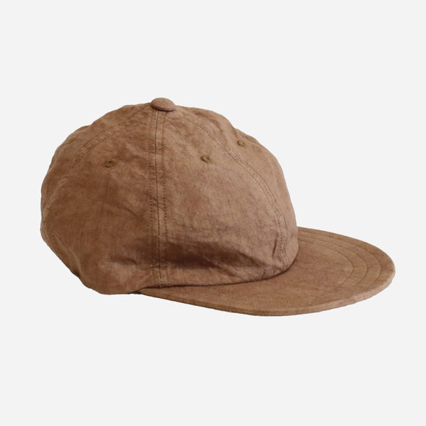 NATURAL DYE WASHI CANVAS CAP - KAKISHIBU BROWN