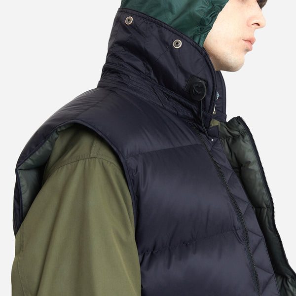 WIND RESISTANT DOWN VEST - BLACK