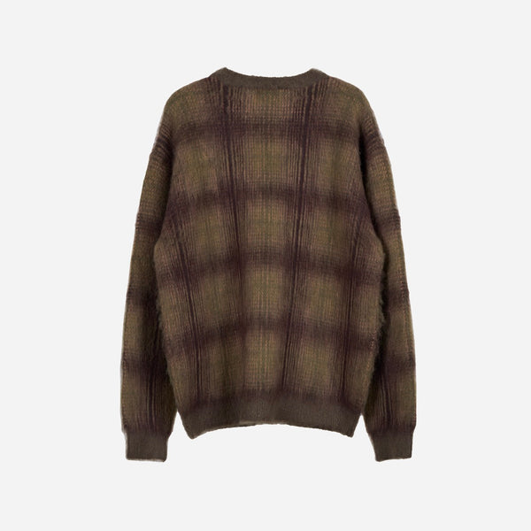 Pendleton Made for Japan Mohair Plaid Crewneck - Khaki/Brown