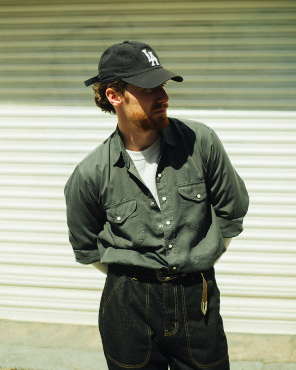 GABARDINE PATIO SHIRT - FADED BLACK