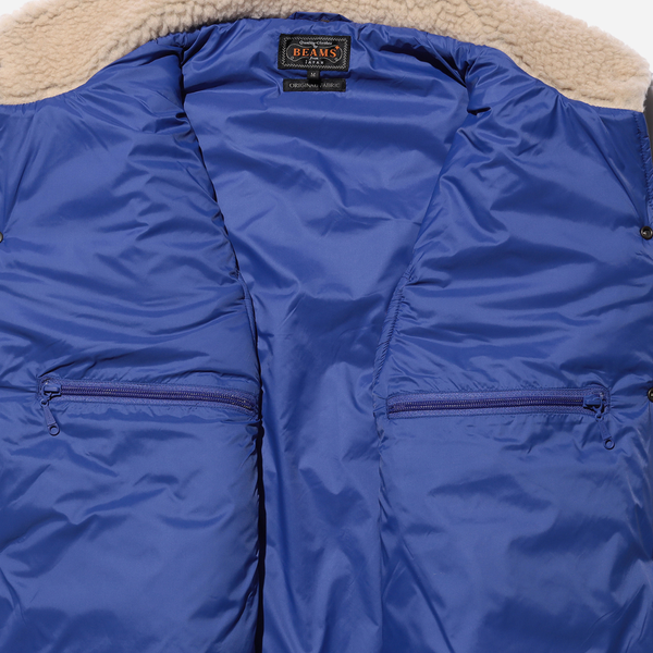 Beams Plus Ridgeway Puffer Vest Blanket Shaggy - Blue
