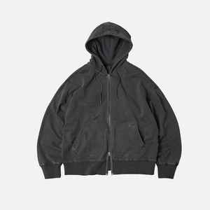 Frizmworks - Frizmworks OG Pigment Dyeing Zip Up Hoodie - Charcoal -  - Main Front View