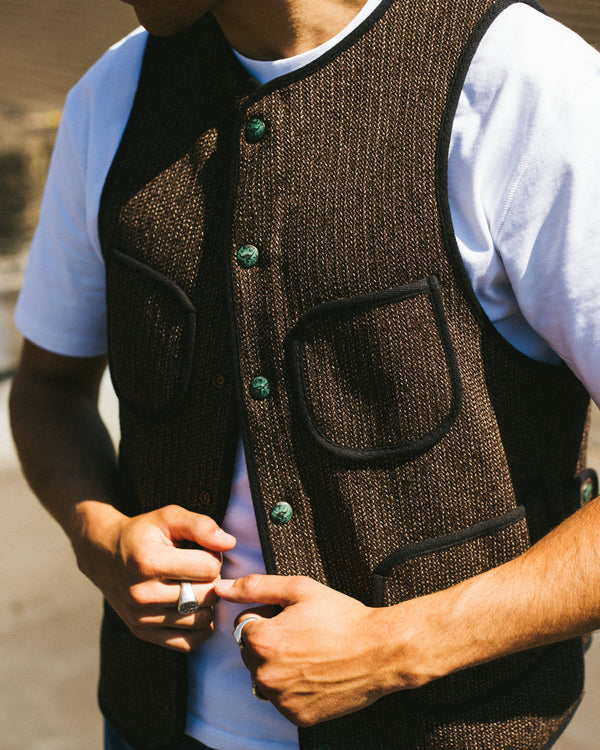 BEACHCLOTH WOOL VEST - EVERGREEN