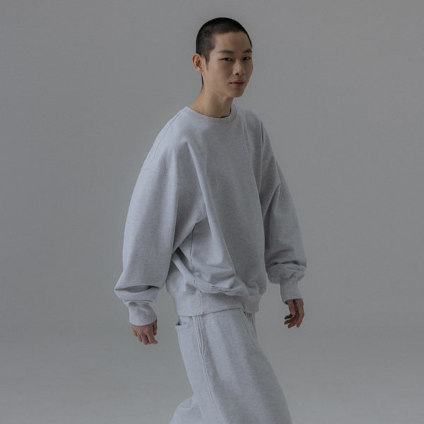 Anglan Steady Sweat Shirt - White Melange