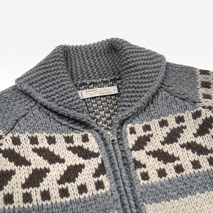 THUNDERBIRD COWICHAN CARDIGAN - GREY