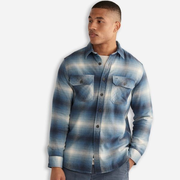 BURNSIDE SHIRT - NAVY/BLUE/GREY PLAID