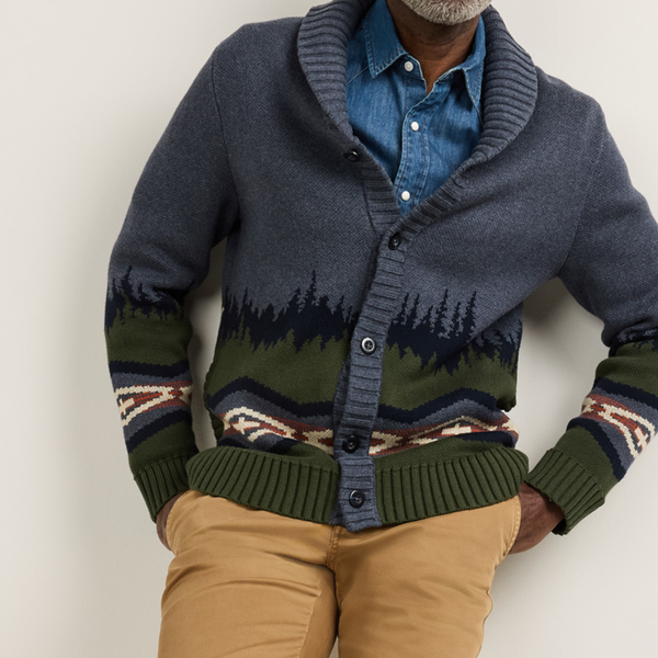 Pendleton Mountain Cotton Cardigan - Blue