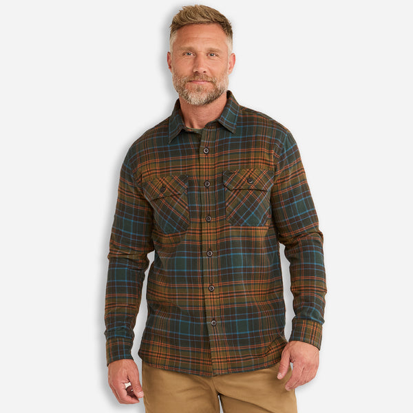 BURNSIDE SHIRT - OLIVE/BLUE/RUST PLAID