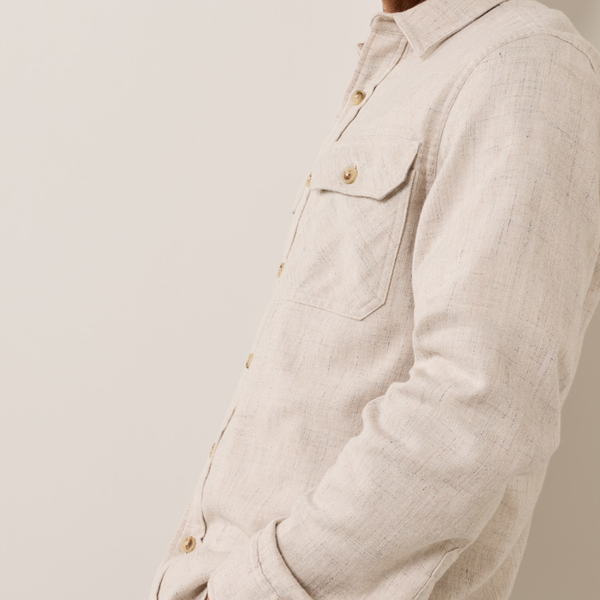Pendleton Burnside Flannel Shirt - Ecru Donegal Heather