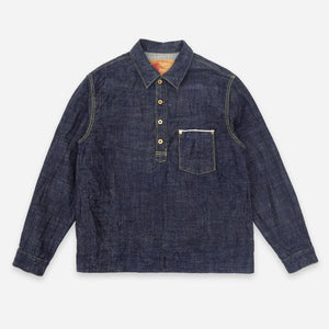 FOB Factory - G3 SELVEDGE DENIM POPOVER SHACKET - ONE WASH -  - Main Front View