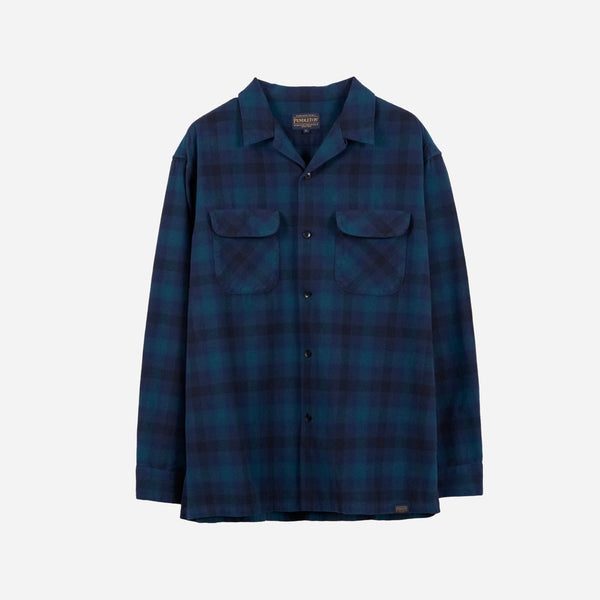 Pendleton Made For Japan Open Collar Shirt - Blue/Black