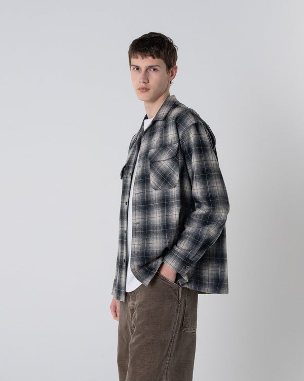 Made for Japan Open Collar Shirt - Grey/Black