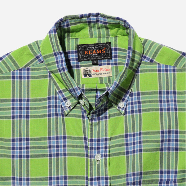 CLASSIC B.D SUPER MADRAS CHECKED SHIRT - GREEN/BLUE