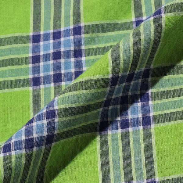 CLASSIC B.D SUPER MADRAS CHECKED SHIRT - GREEN/BLUE