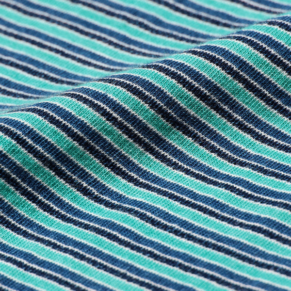 INDIGO STRIPE POCKET T-SHIRT - GREEN