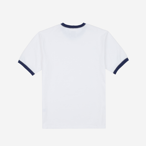 Drakes - ACCENT RINGER T-SHIRT - WHITE/NAVY -  - Alternative View 1