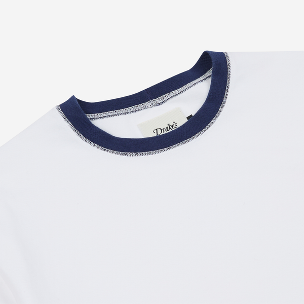 ACCENT RINGER T-SHIRT - WHITE/NAVY
