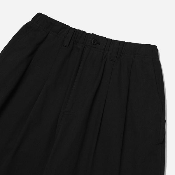 LAZY TWILL BALLOON PANTS - BLACK