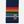 Load image into Gallery viewer, A folded navy blue wool scarf with horizontal rainbow stripes in red, orange, yellow, green, blue, and white, featuring a Pendleton brand patch and a circular mountain emblem.
