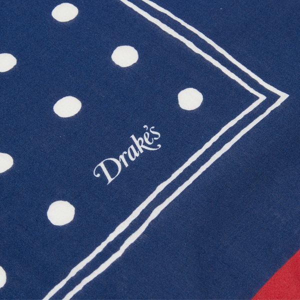POLKA DOT BANDANA SCARF - NAVY
