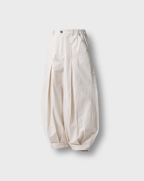 UNBALANCE LONG TUCK BALLOON PANTS - IVORY