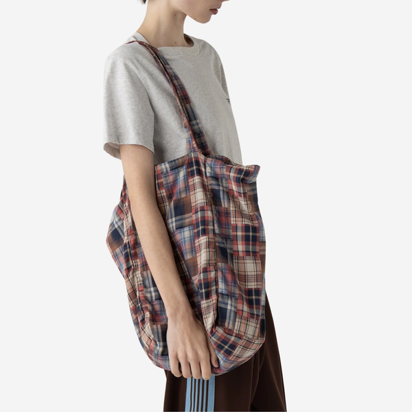 MADRAS CHECKED TOTE BAG - ROSE