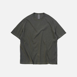 Frizmworks - OG PIGMENT DYEING HALF TEE - OLIVE -  - Main Front View