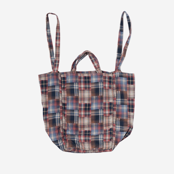 MADRAS CHECKED TOTE BAG - ROSE