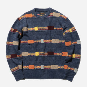 Beams+ - JACQUARD FAIR ISLE STRIPE JUMPER - GREY MULTI -  - Main Front View