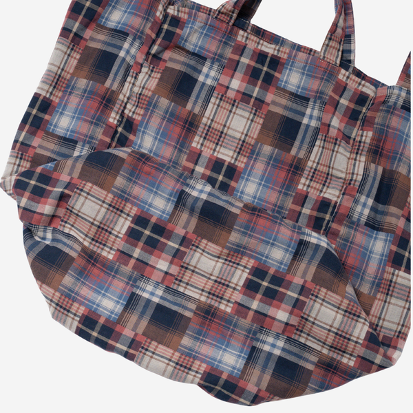 MADRAS CHECKED TOTE BAG - ROSE