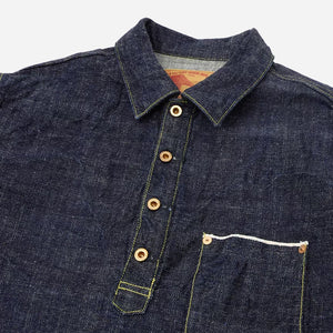FOB Factory - G3 SELVEDGE DENIM POPOVER SHACKET - ONE WASH -  - Alternative View 1