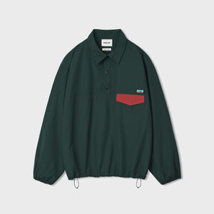Anglan - PERKY BUTTON PULLOVER SWEAT - GREEN -  - Main Front View